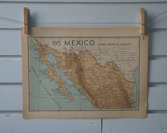 1941 Vintage North Mexico Map