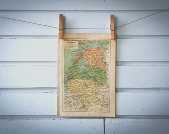 1928 Vintage Baltic States Map