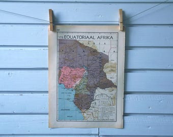 1941 Vintage Equatorial Africa Map