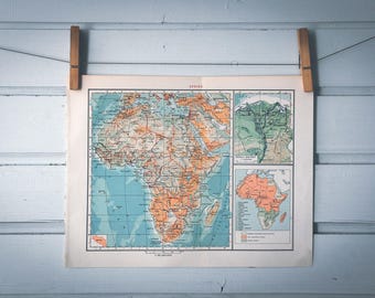 1967 Vintage Map of Africa