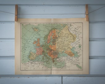 1928 Vintage Map of Europe