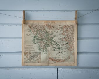 1887 Vintage Map of Greece