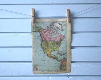 1934 Vintage Map of North America