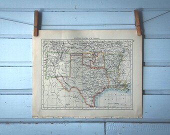 1892 Vintage Map of Texas