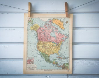 1931 Vintage North America Map