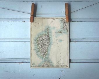 1892 Vintage Map of Corsica