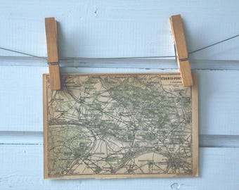 1900 Vintage North Paris Suburbs Map