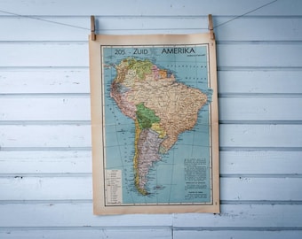 1941 Vintage South America Map