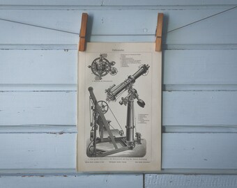 1907 Vintage Heliometer Lithograph Illustration