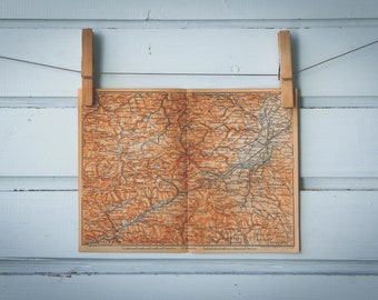 1903 Vintage Prealps East of the Mur Map
