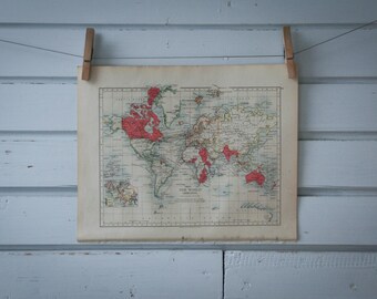 1901 Vintage World Map