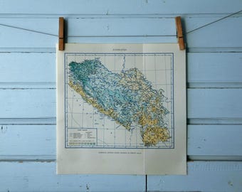 1971 Vintage Yugoslavia Rainfall Map