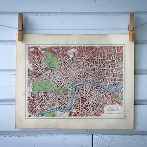Seltener Fund* 1904 Vintage Karte von London