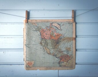 1908 Vintage North America Map