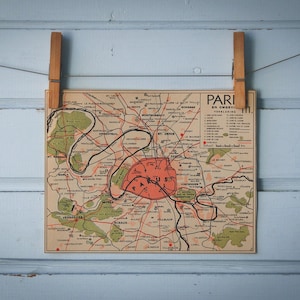 Carte vintage de Paris et ses environs 1941