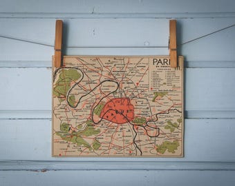 1941 Vintage Paris & Surroundings Map