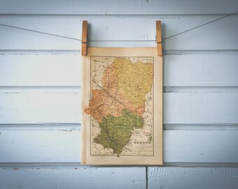 1928 Vintage Aragon Map