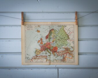 1936 Vintage Map of Europe