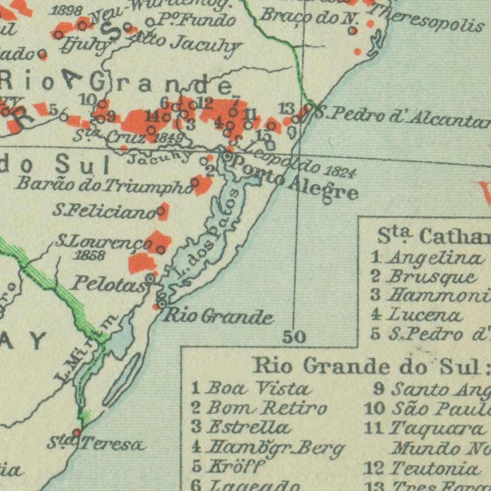 1931 Vintage German Diaspora Map