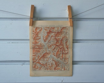 1920 Vintage Maurienne Valley Map