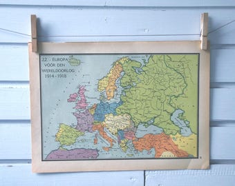 1941 Vintage Map of Europe before WW1