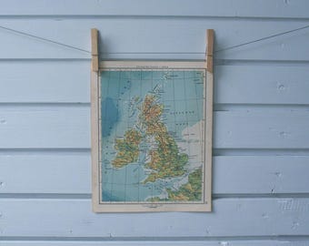 1956 Vintage United Kingdom Map