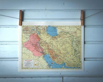1957 Vintage Map of Iran