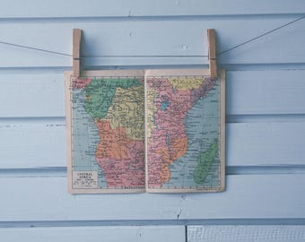 1946 Vintage Central Africa Map