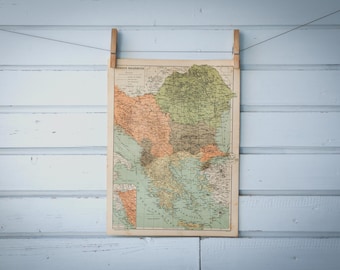 1937 Vintage Map of the Balkans
