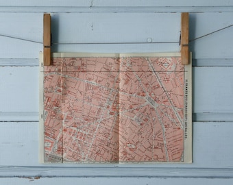 1909 Vintage Map of Paris