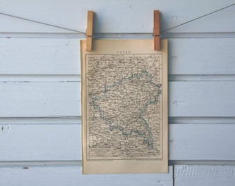 1894 Vintage Map of Posen