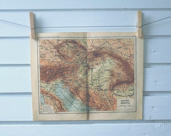 1912 Vintage Map of Central & Southeast Europe