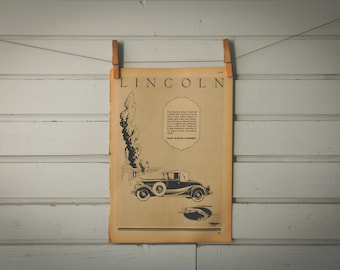 1930 Vintage Lincoln Advertisement Illustration