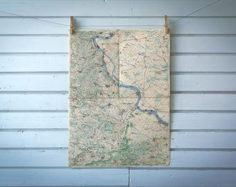 1930s Vintage Serbia, Romania & Bulgaria Tripoint Map