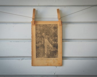 1920s Vintage Man Saving Bird Illustration