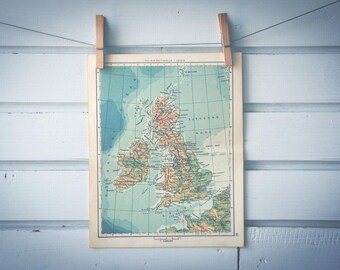 1956 Vintage United Kingdom Map