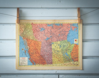1958 Vintage West Canada Map