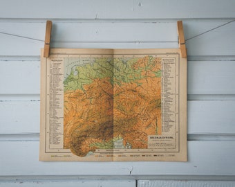 1892 Vintage Central Europe Map