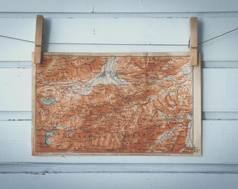 1903 Vintage Wetterstein Mountains Map