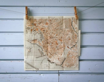 1931 Vintage Map of Genoa