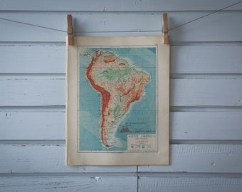 1907 Vintage South America Map