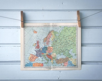 1965 Vintage Map of Europe