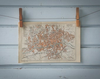1915 Vintage Sarajevo Map