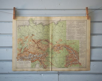 1880 Vintage Central Europe Map
