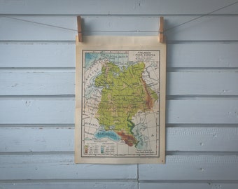 1946 Vintage Map of Russia