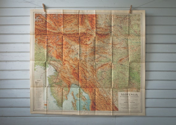 Rare find* 1952 Vintage Map of Slovenia