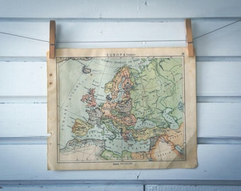 1924 Vintage Map of Europe
