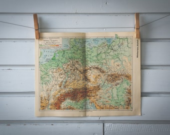 1936 Vintage Central Europe Map