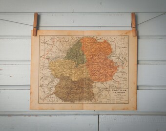 1937 Vintage New Castile Map