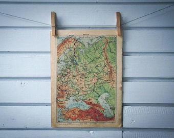 1939 Vintage Map of Russia